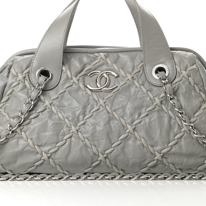 Chanel Calfskin Ultra Stitch Bowler Grey 8 of 14