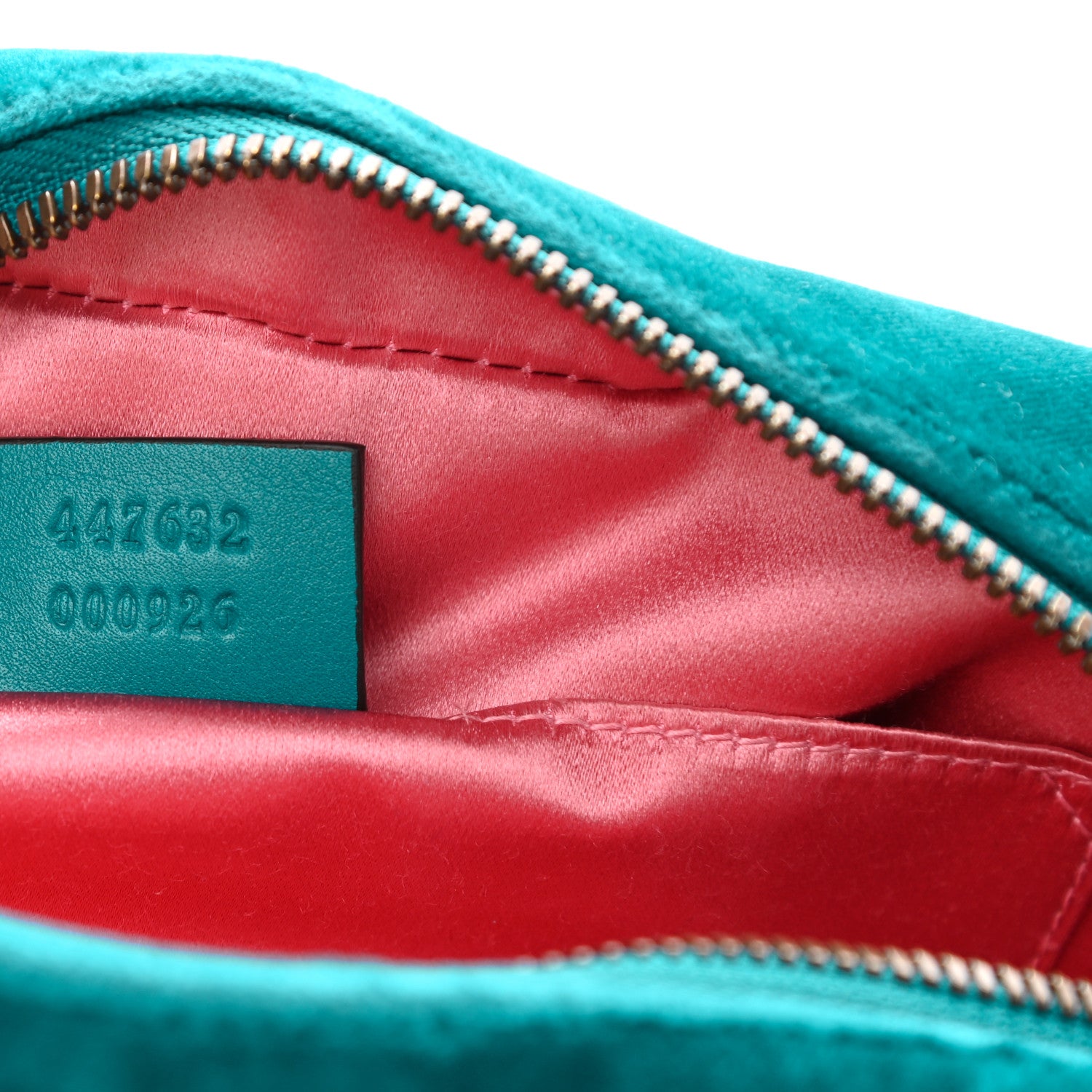 Gucci Velvet Matelasse Small GG Marmont Chain Shoulder Bag Pavone Cyan 7 of 10
