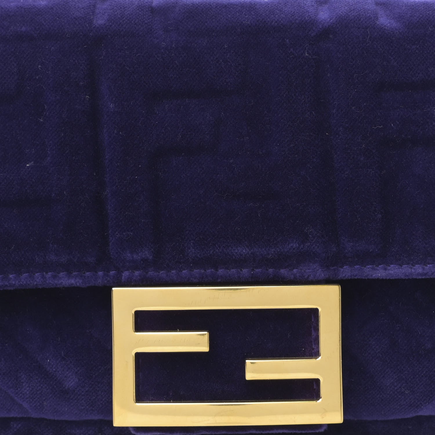 Fendi Velluto FF Embossed Mini Baguette Viola Plus 8 of 13