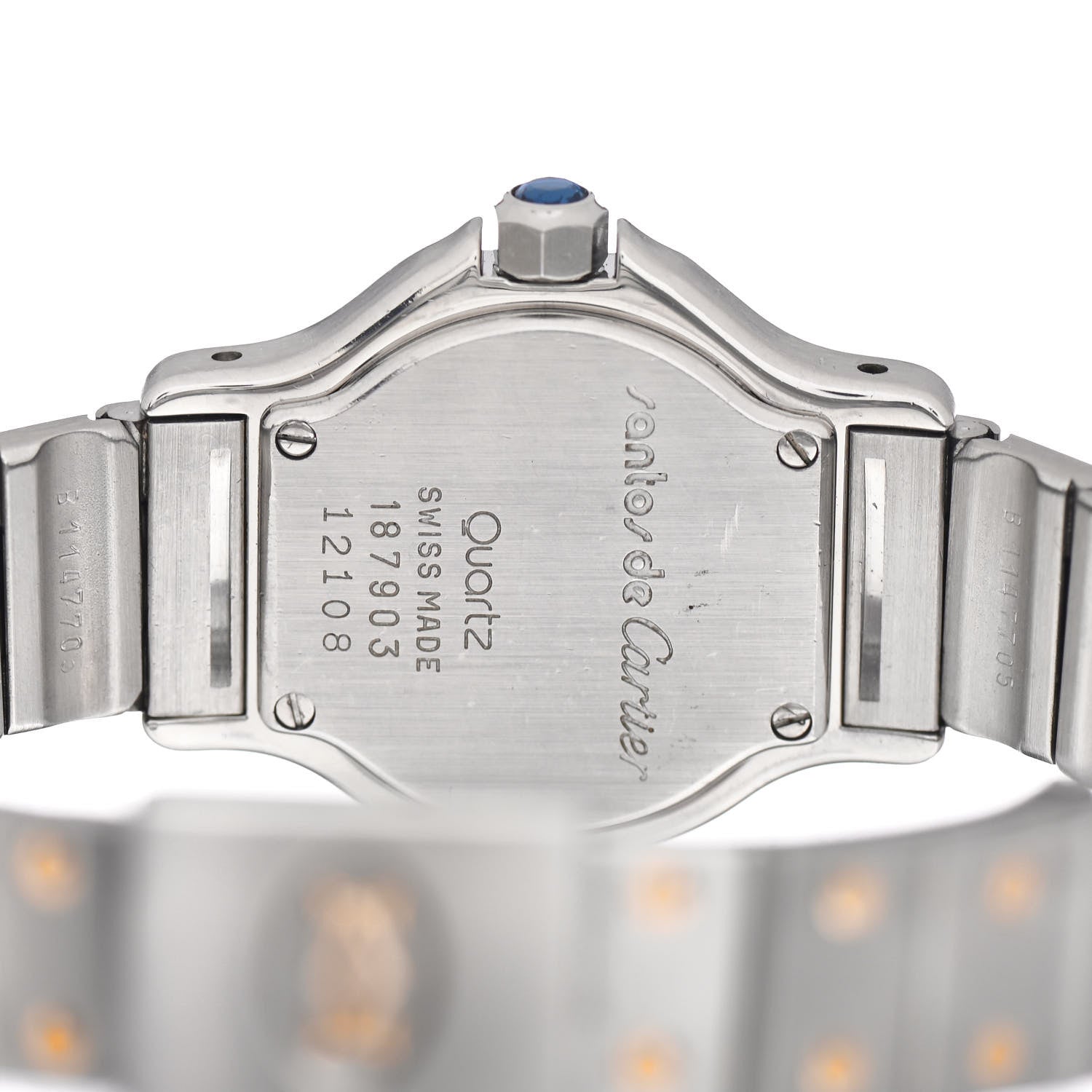 Cartier Stainless Steel 18K Yellow Gold 25mm Santos Octagon Quartz Watch 4 of 5