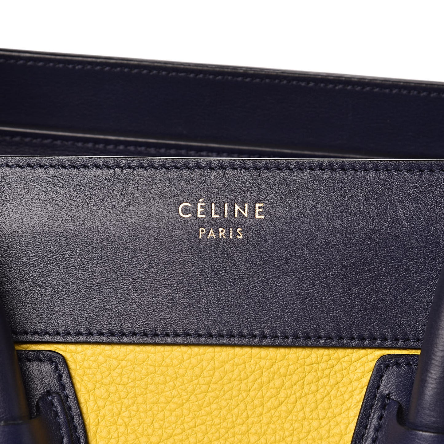 Smooth Drummed Calfskin Mini Tri-Color Luggage Yellow