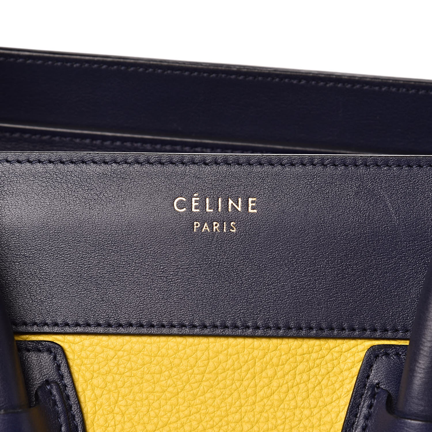 Celine Smooth Drummed Calfskin Mini Tri-Color Luggage Yellow 6 of 11
