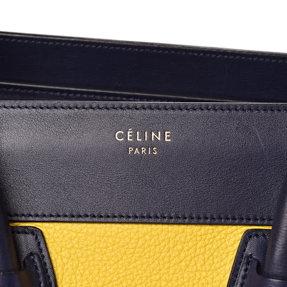 Celine Smooth Drummed Calfskin Mini Tri-Color Luggage Yellow 6 of 11