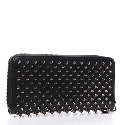 Christian Louboutin Calfskin Panettone Spiked Zip Around Wallet Black 2 of 9