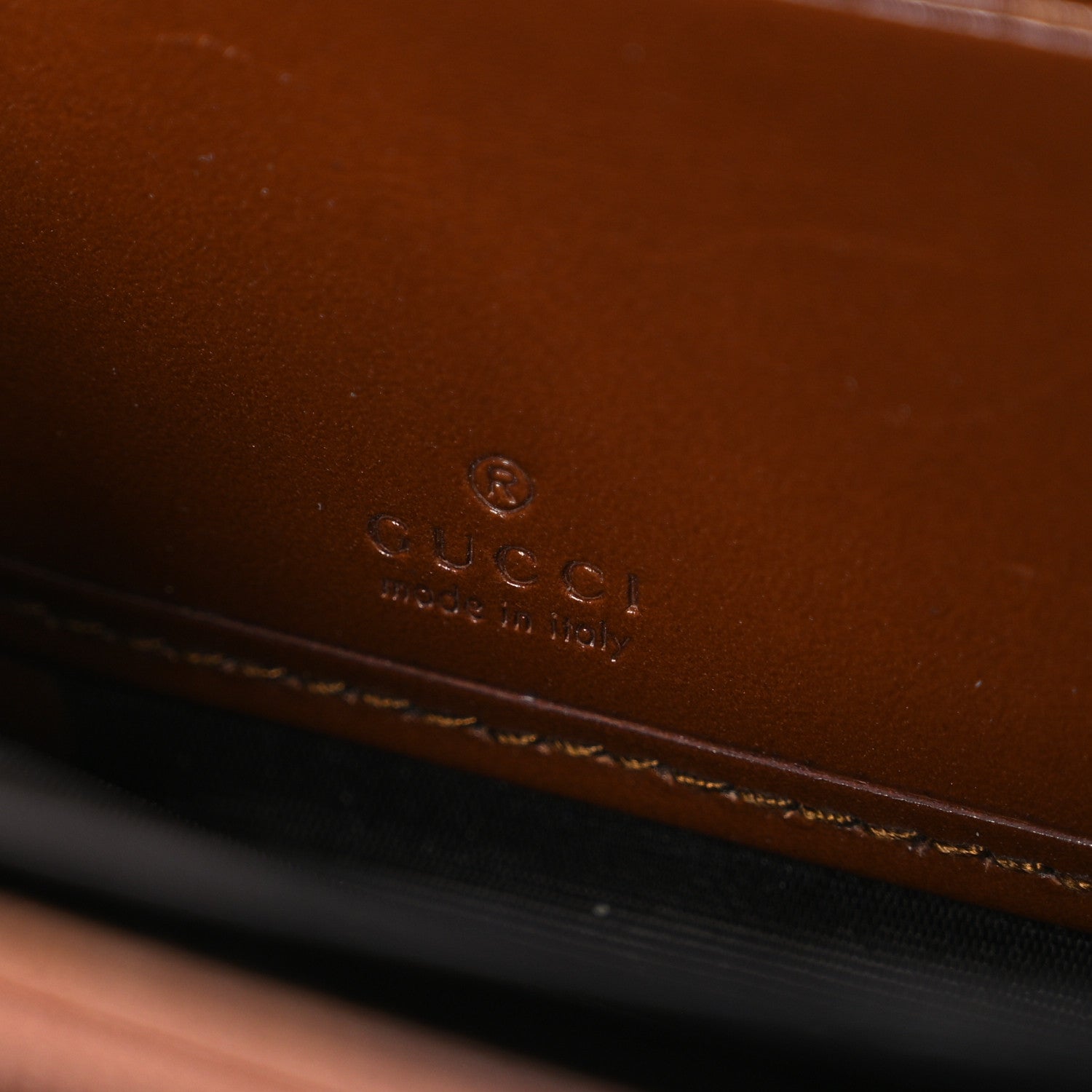 Gucci GG Supreme Monogram Cuoio Toscano Zip Around Wallet Beige Ebony Cuir 6 of 7