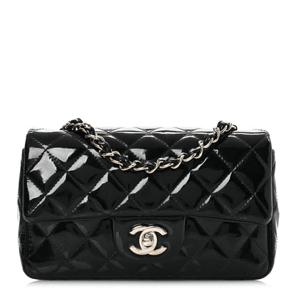 Chanel Patent Calfskin Quilted Mini Rectangular Flap Black 1 of 15