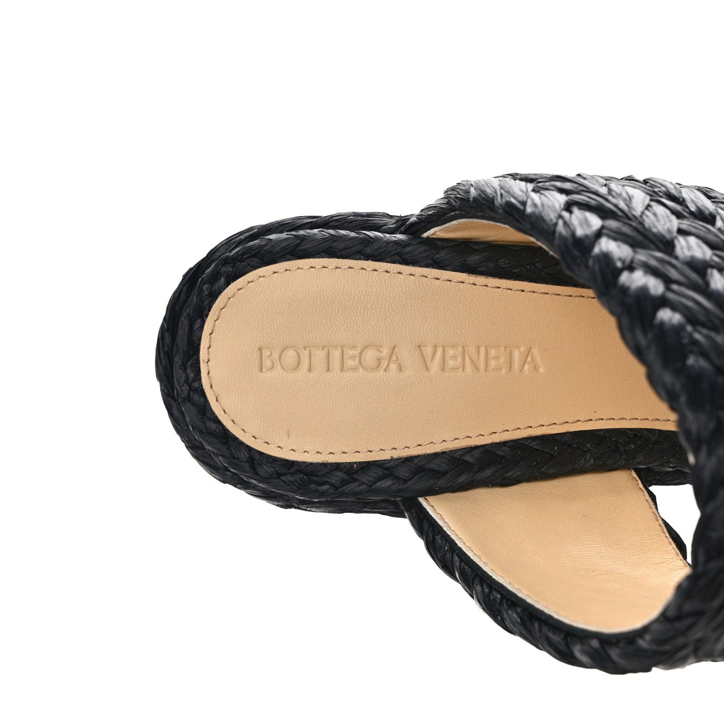 BOTTEGA VENETA Trinity Weave Canalazzo Sandals 39.5 Black