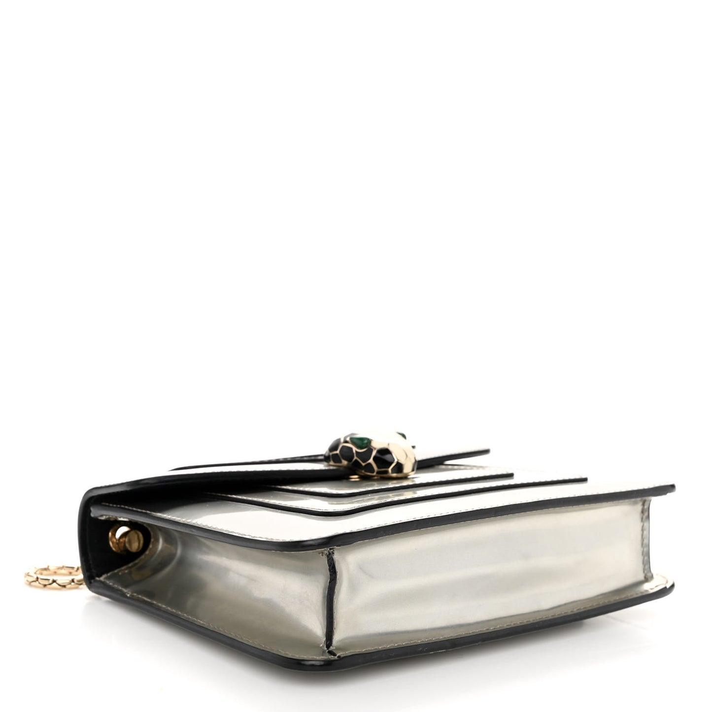 Metallic Calfskin Serpenti Forever Crossbody Bag Silver