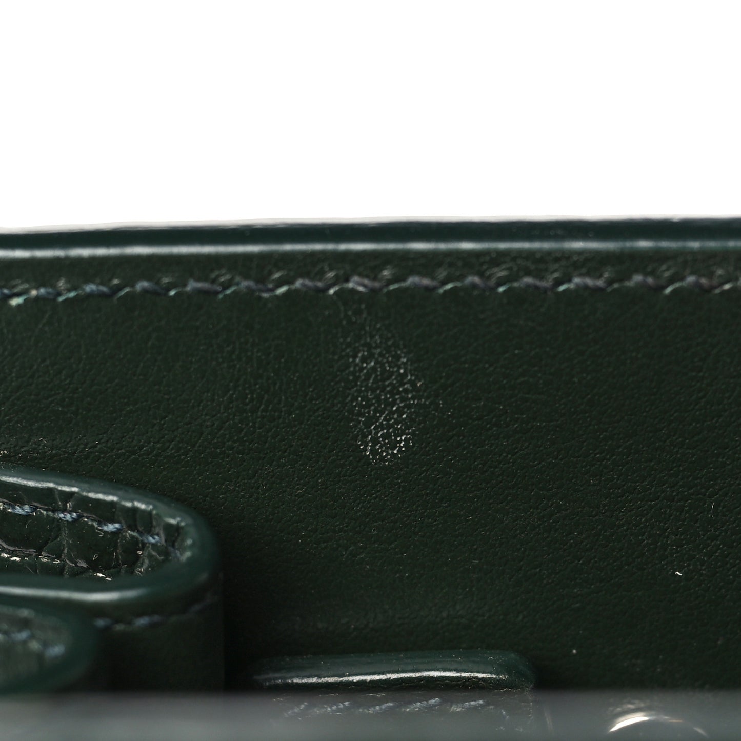 Calfskin Crocodile Embossed Nano Sac De Jour Dark Green