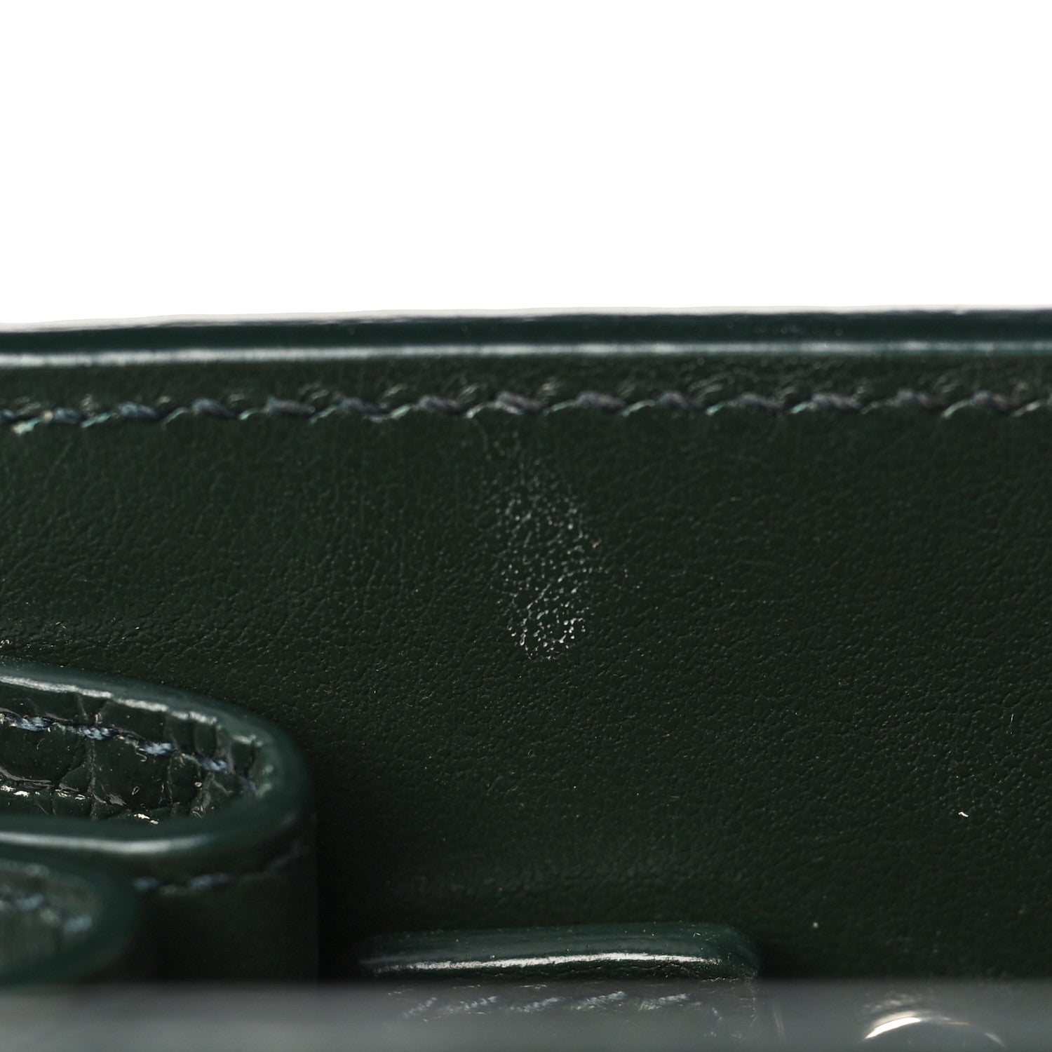 Saint Laurent Calfskin Crocodile Embossed Nano Sac De Jour Dark Green 9 of 10