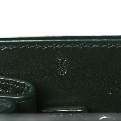 Saint Laurent Calfskin Crocodile Embossed Nano Sac De Jour Dark Green 9 of 10