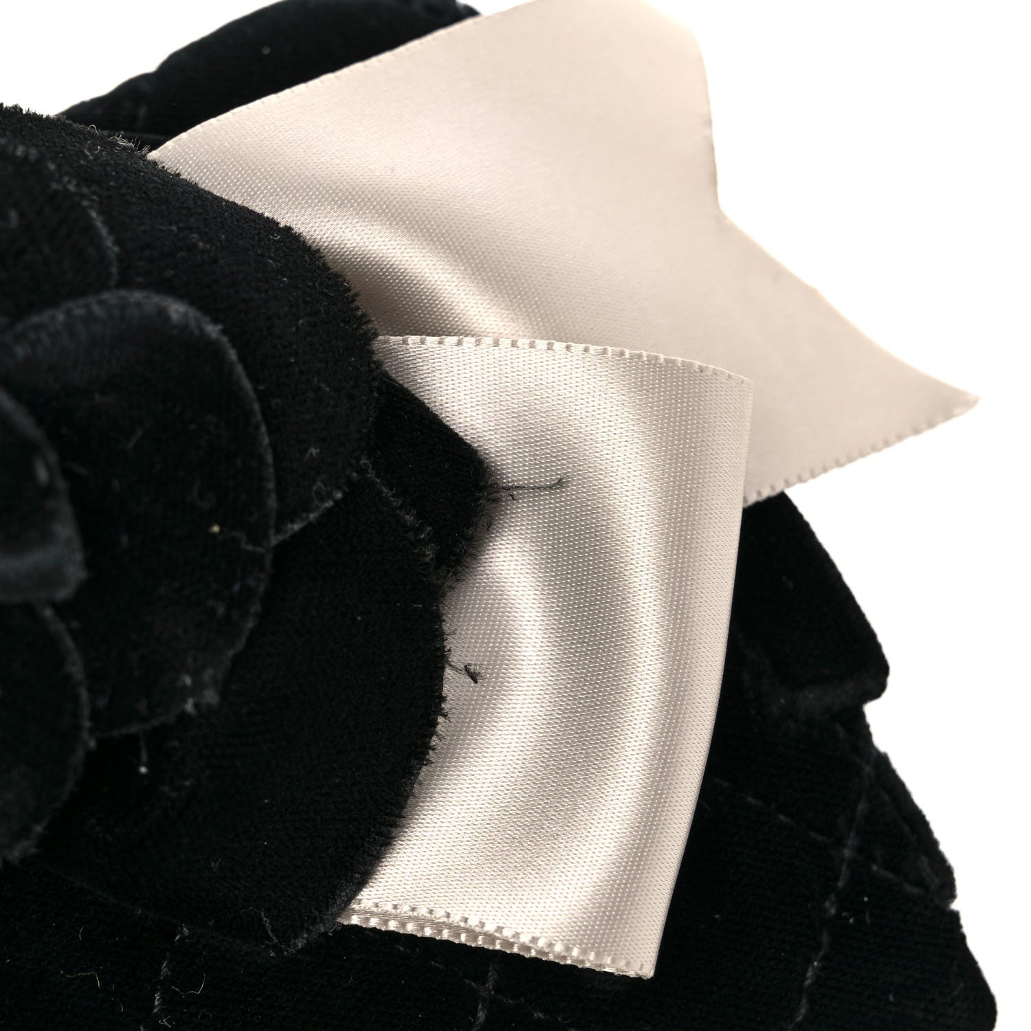 Chanel Velvet Quilted Camellia Wristlet Black 7 of 8