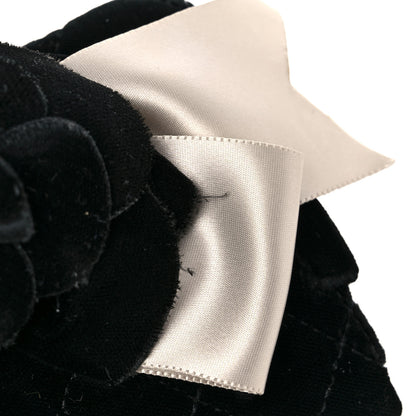 Chanel Velvet Quilted Camellia Wristlet Black 7 of 8