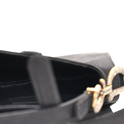 Christian Dior Satin Crystal Mini Saddle Bag Black 5 of 10