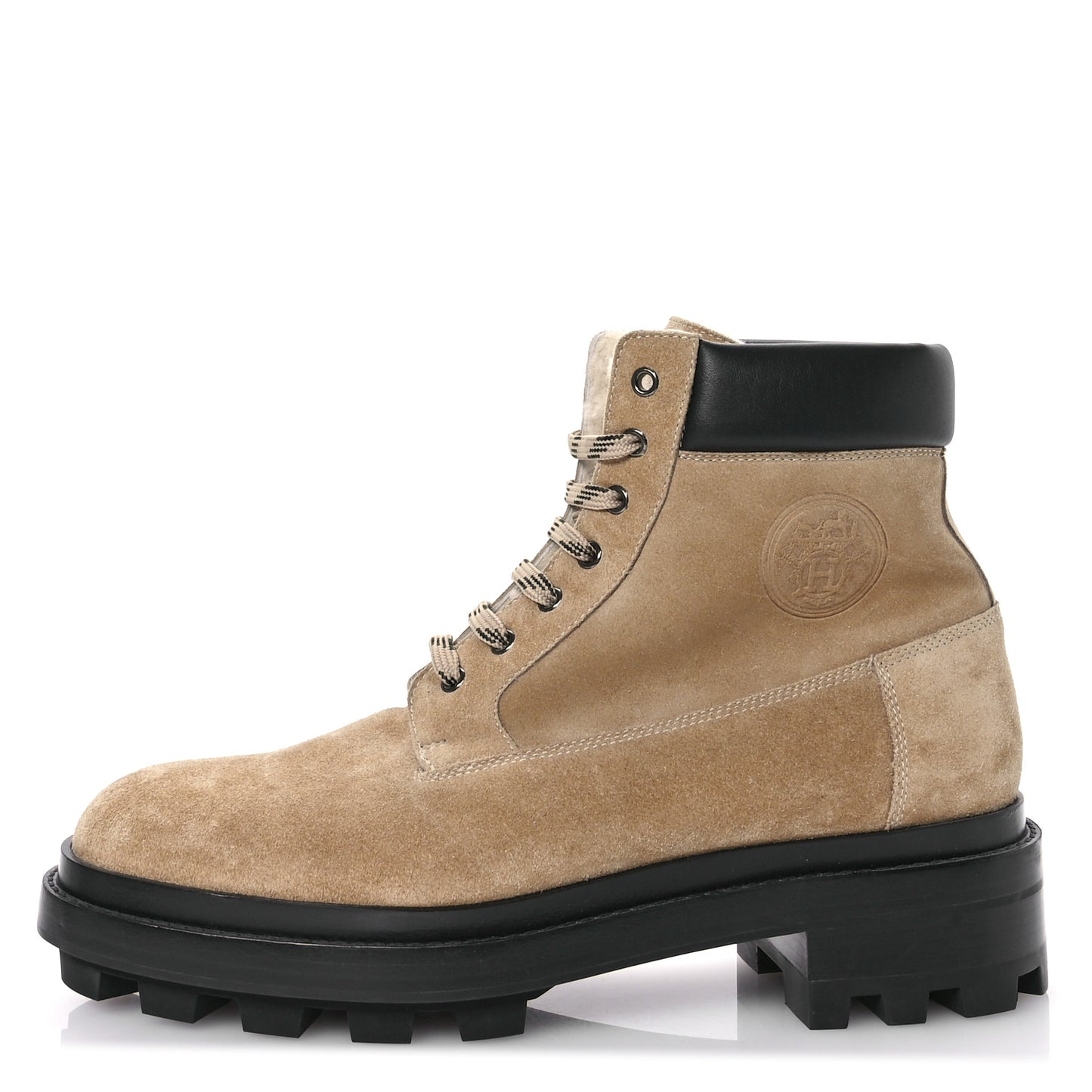 Suede Calfskin Woolskin Mens Fair Ankle Boots 44
