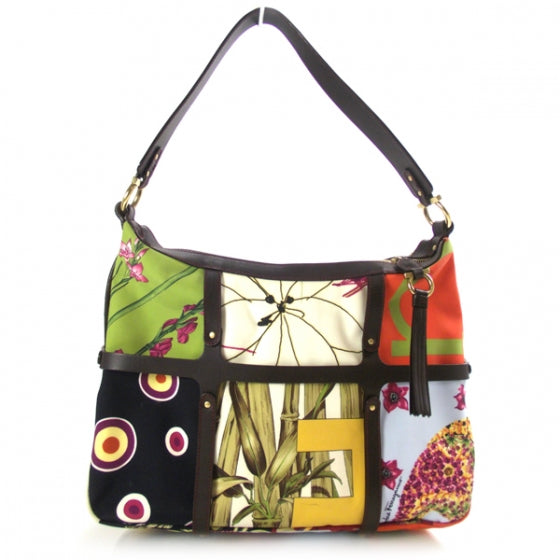 SALVATOREFERRAGAMOCanvasSummerJungleShoulderBag
