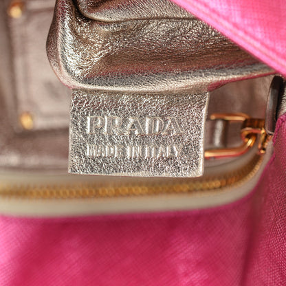 Prada Metallic Saffiano Metal Chain Wallet Ametista 7 of 7