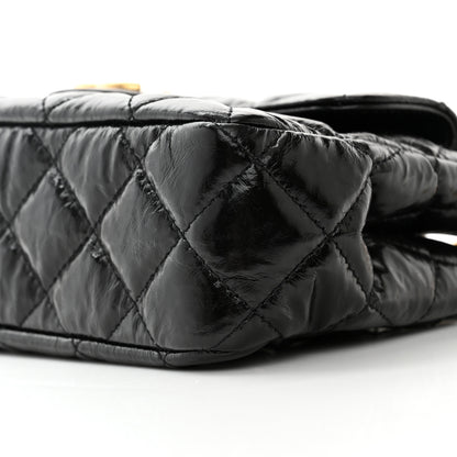 Chanel Shiny Crumpled Calfskin Quilted Small Wavy CC Hobo Black 10 of 11