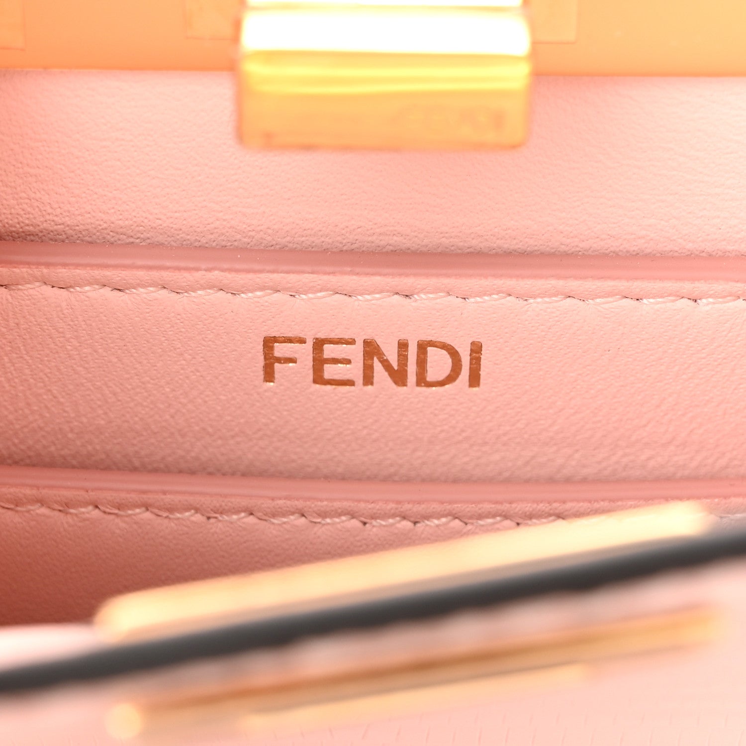 Fendi Glazed Lizard Shiny Nappa Petite Peekaboo I SEE U Satchel Rosa Confetto 6 of 10
