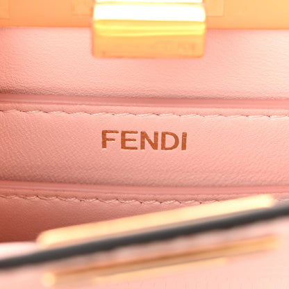 Fendi Glazed Lizard Shiny Nappa Petite Peekaboo I SEE U Satchel Rosa Confetto 6 of 10