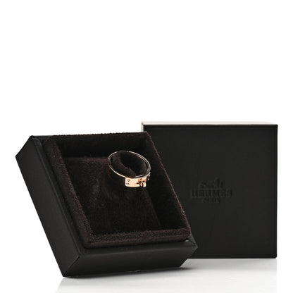 Hermes 18K Rose Gold Diamond PM Kelly Ring 55 7.25 5 of 5