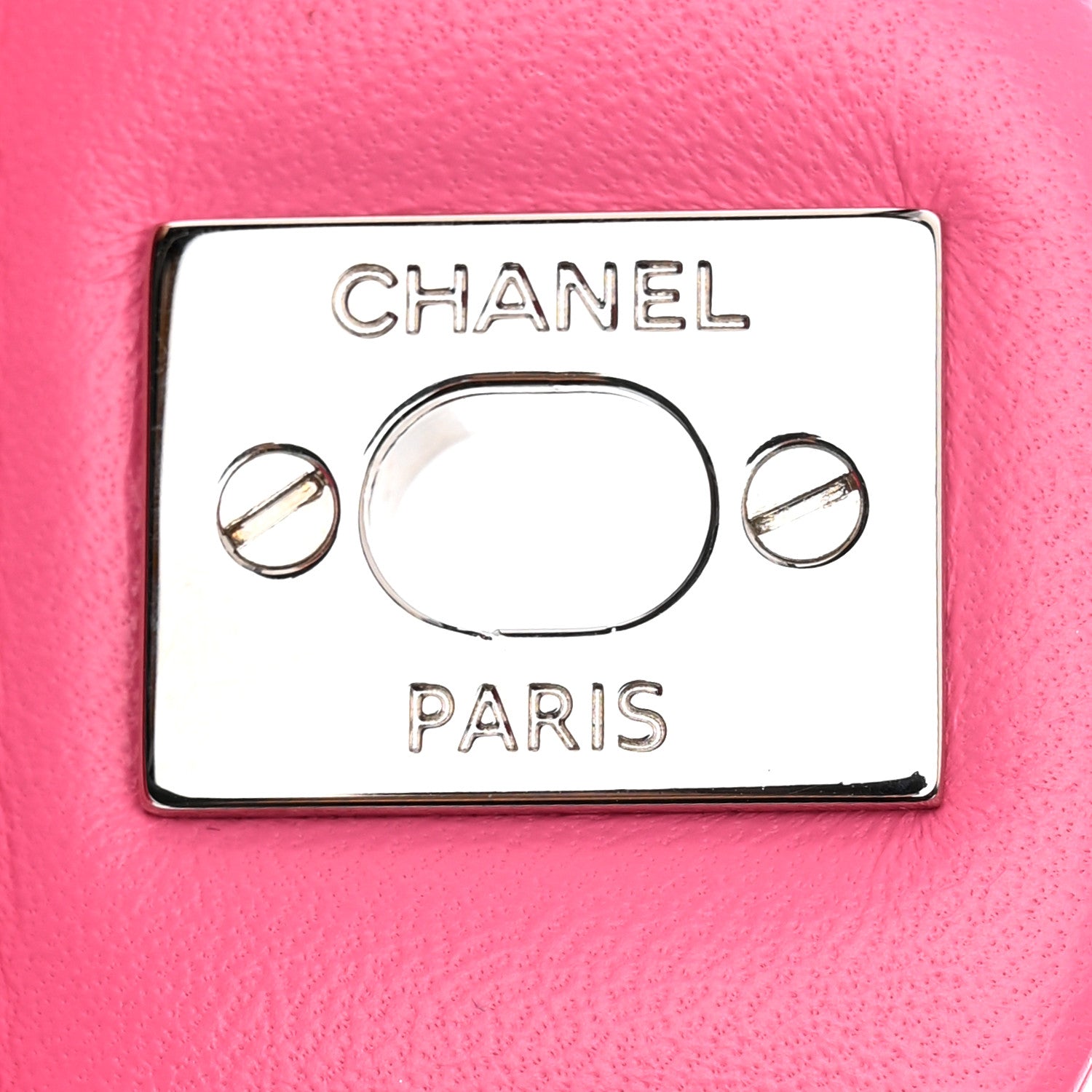 Chanel Lambskin Quilted Mini Rectangular Flap Pink 13 of 17
