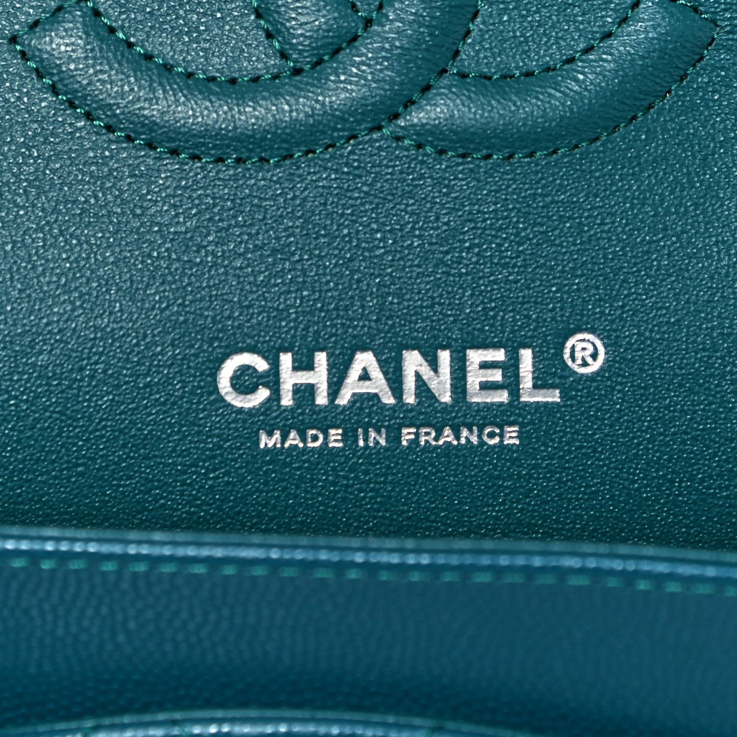 Caviar Quilted Medium Double Flap Dark Turquoise