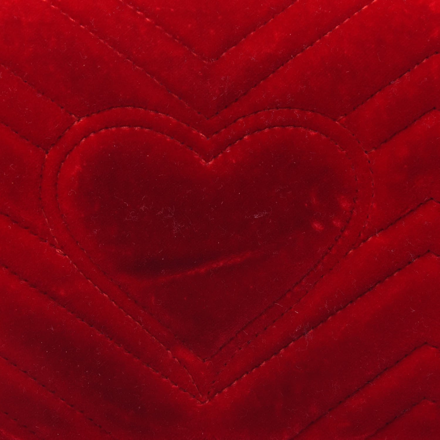 Gucci Velvet Matelasse Mini GG Marmont Shoulder Bag Hibiscus Red 17 of 21