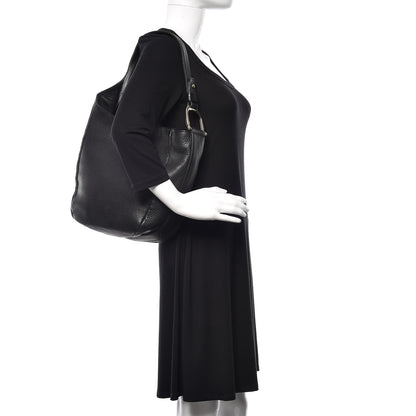 Gucci Pebbled Calfskin Shoulder Bag Black 2 of 12