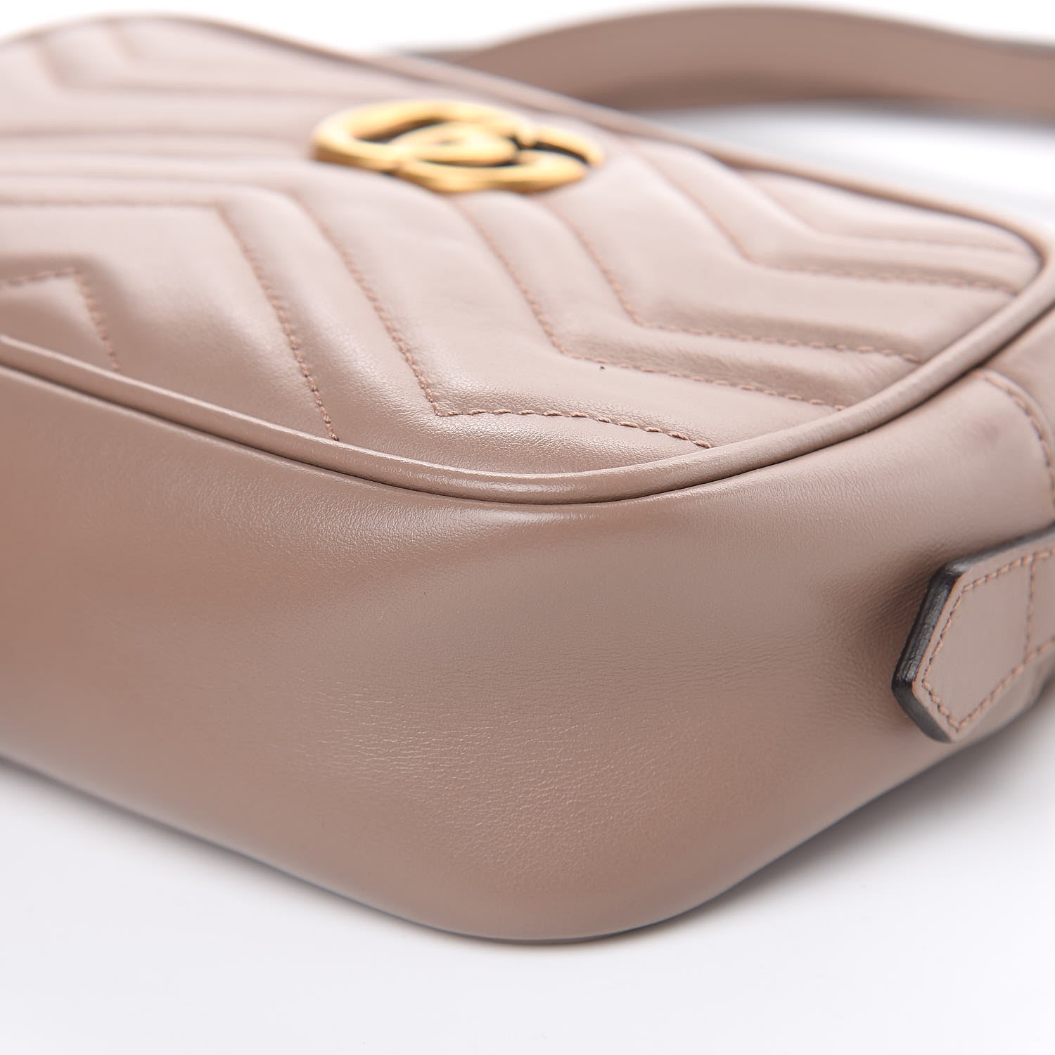 Gucci Calfskin Matelasse Mini GG Marmont Chain Shoulder Bag Porcelain Rose 9 of 15