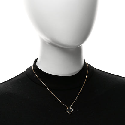 Van Cleef & Arpels 18K Yellow Gold Black Onyx Vintage Alhambra Pendant Necklace 2 of 6