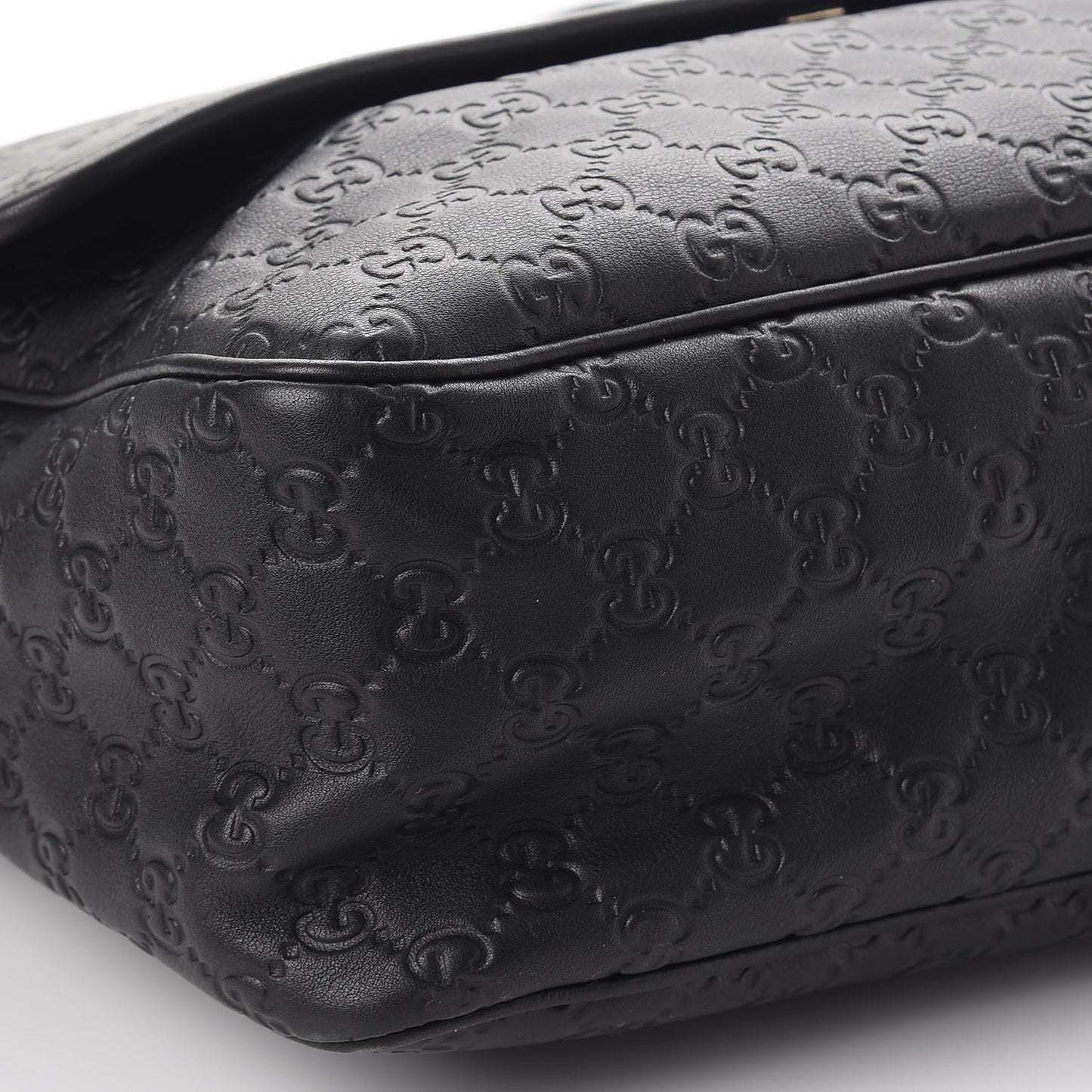 Guccissima Medium Flap Messenger Bag Black