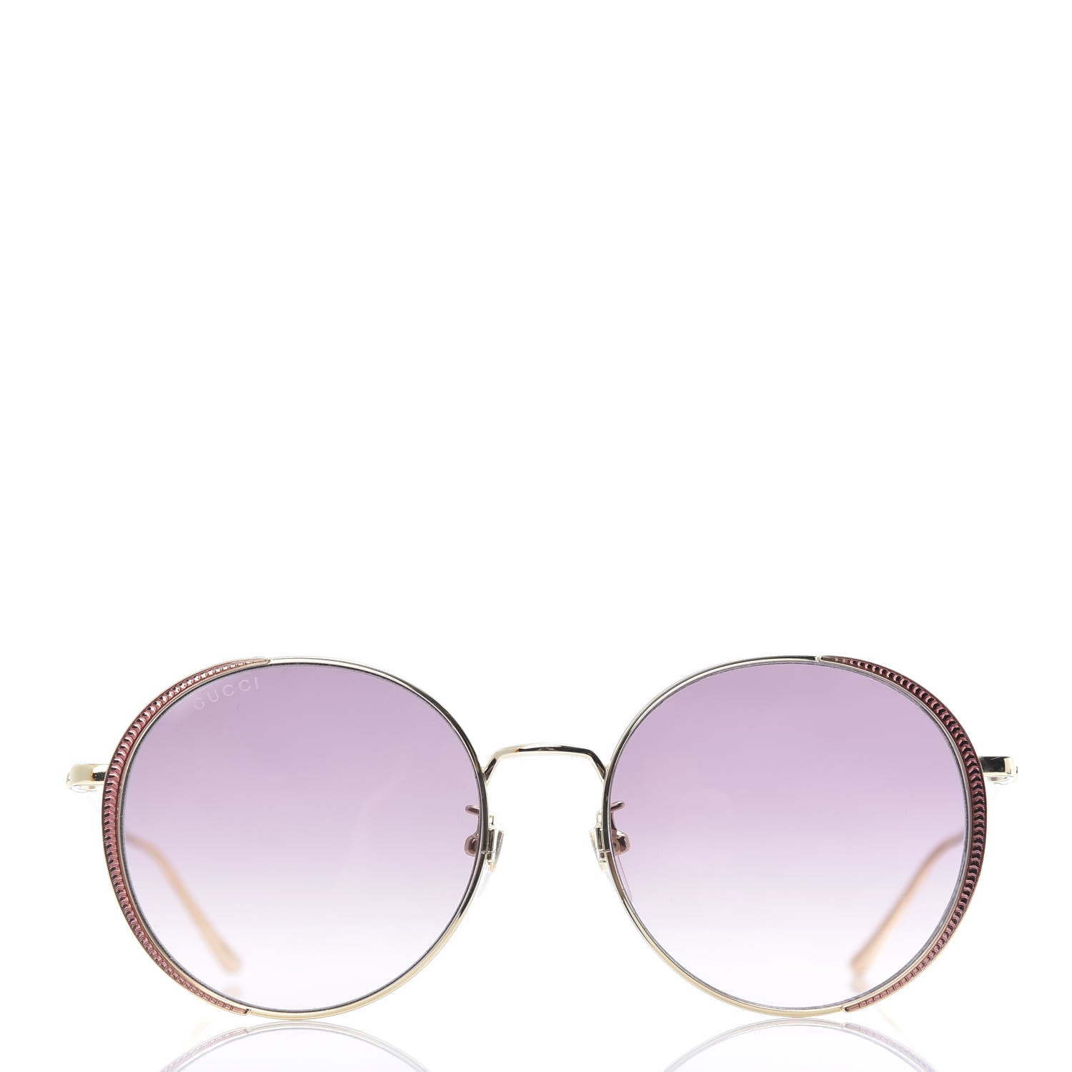 Gucci Round Sunglasses GG0401SK Gold Pink 2 of 8