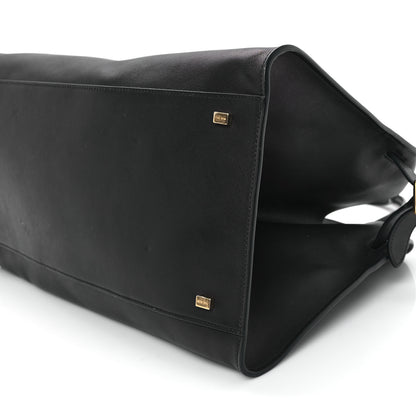 The Row Polished Saddle Calfskin Soft Margaux 15 Black 9 of 10