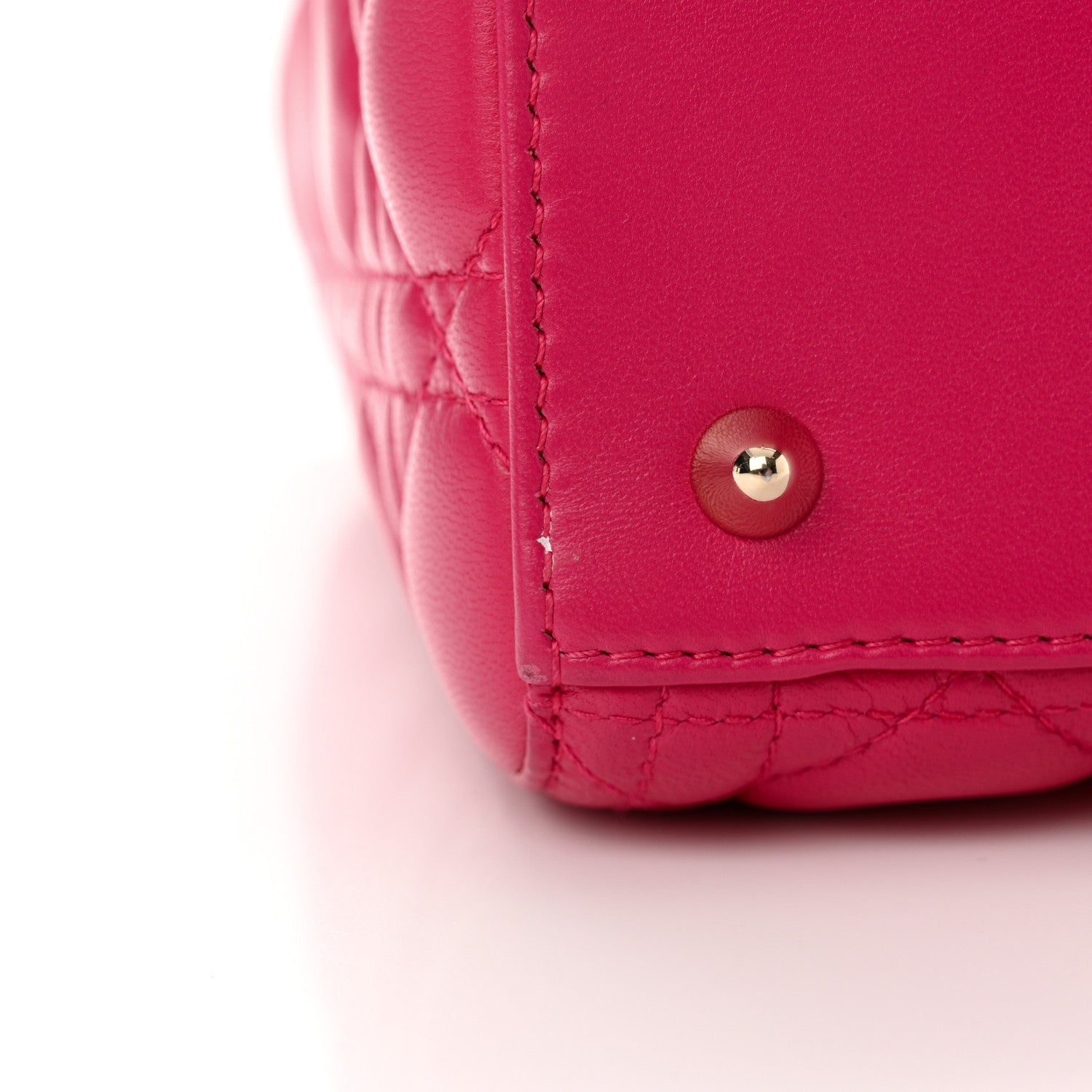 Christian Dior Lambskin Cannage Medium Lady Dior Fuchsia 11 of 15