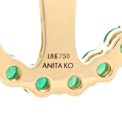 Anita Ko 18K Yellow Gold Emerald Ear Jacket Stud Earrings 4 of 6