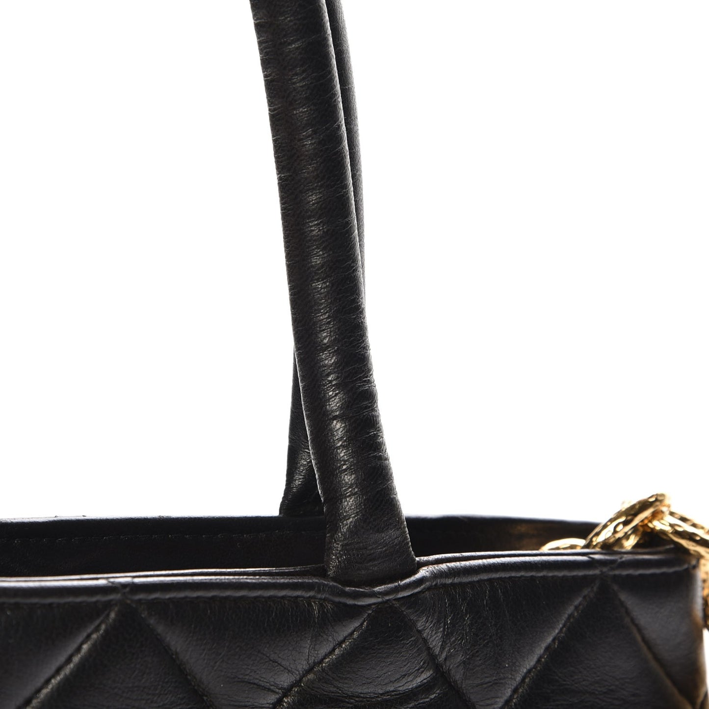 Lambskin Quilted Medallion Tote Black