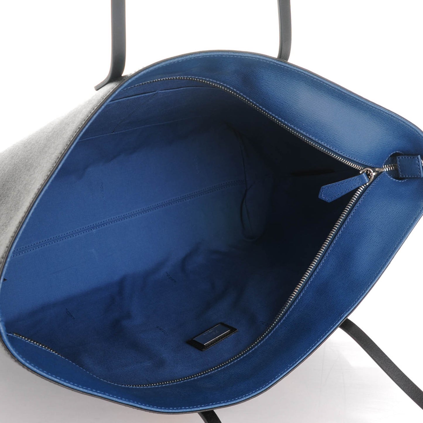 Vitello Elite Cuoio Monster Buggies Medium Roll Tote Black Multicolor Blue Cobalto