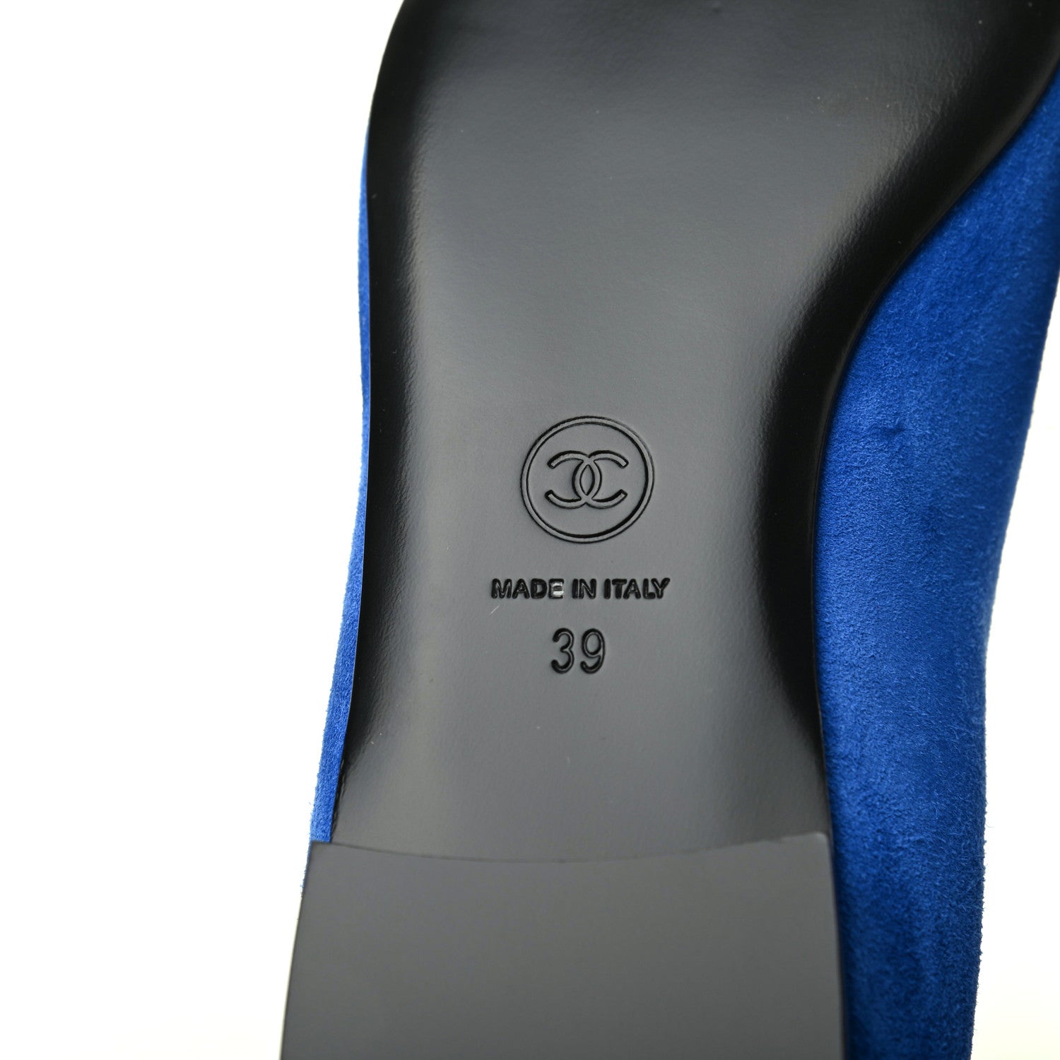 Chanel Suede Satin Cap Toe Gabrielle Ballerina Flats 39 Royal Blue Black 6 of 9