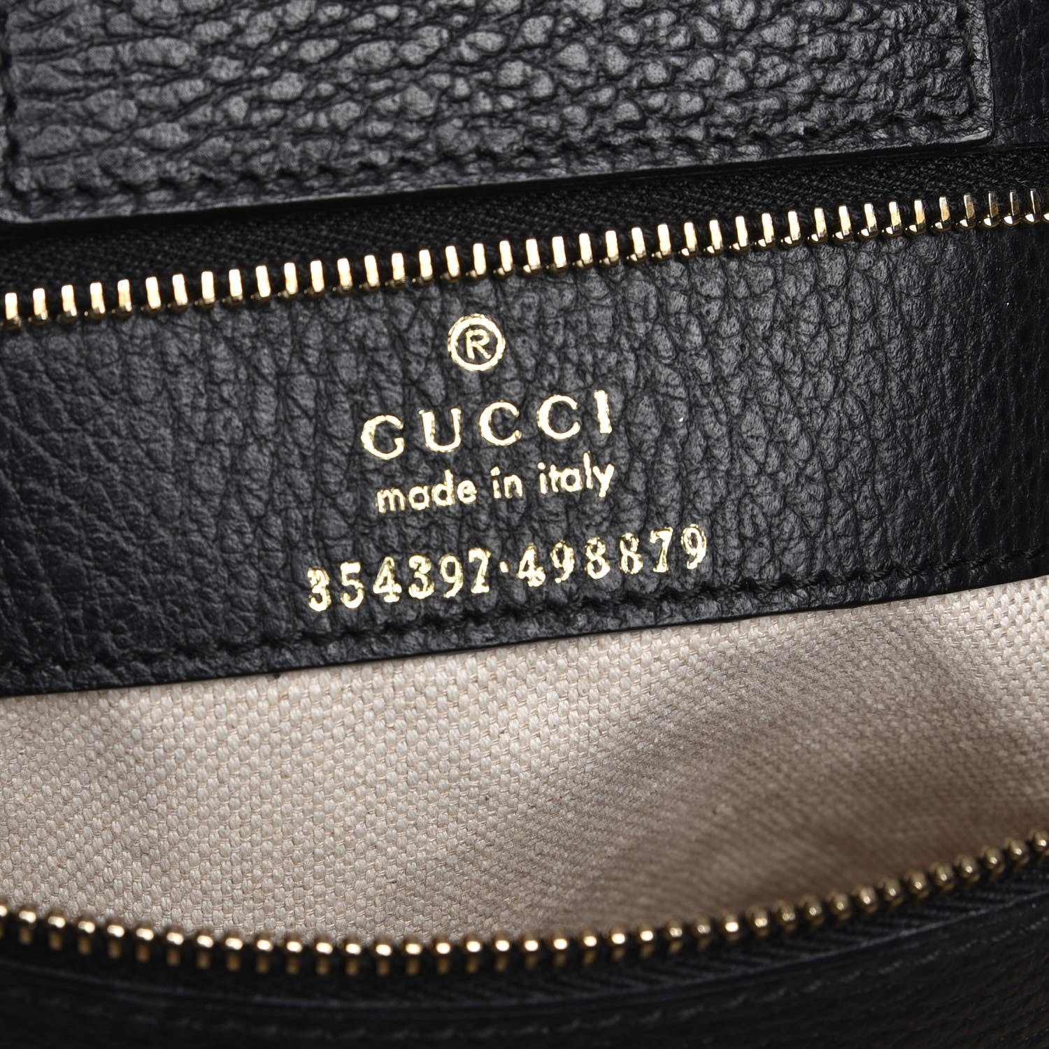 Gucci Pebbled Calfskin Medium Swing Tote Black 5 of 6
