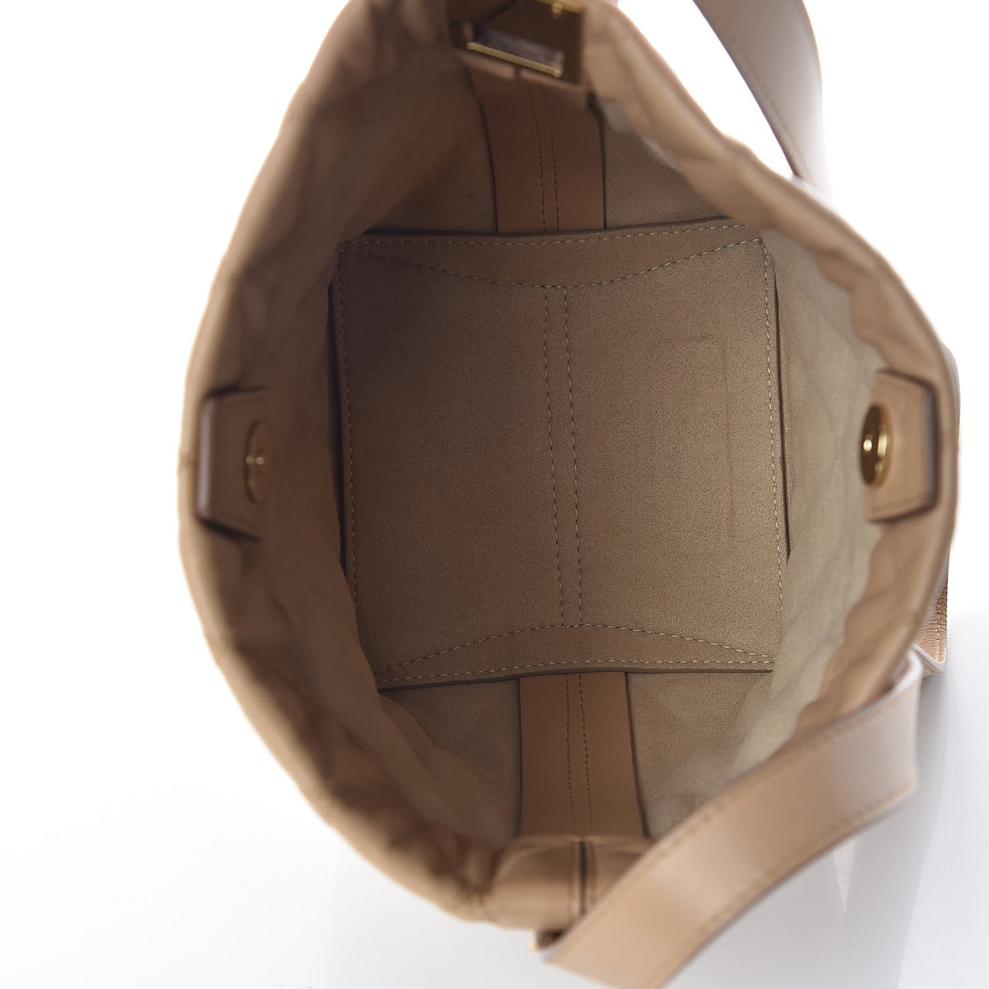 Lambskin Quilted Mini GV Bucket Bag Beige Camel