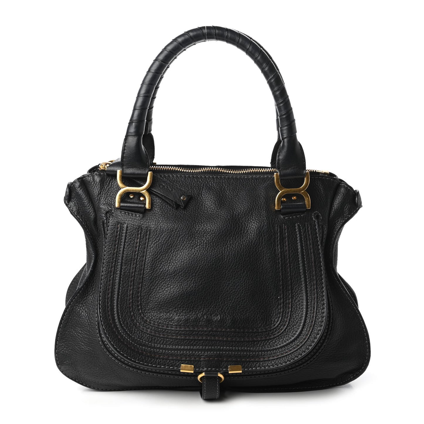 Calfskin Medium Marcie Satchel Black
