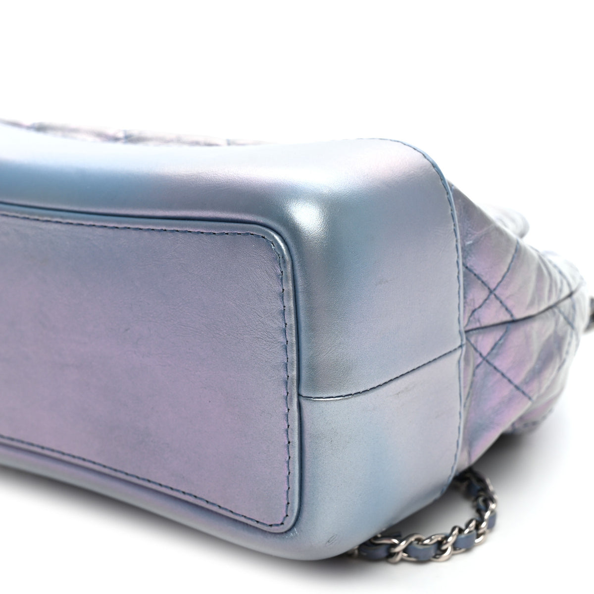 Iridescent Lambskin Calfskin Quilted Gabrielle Backpack Light Purple