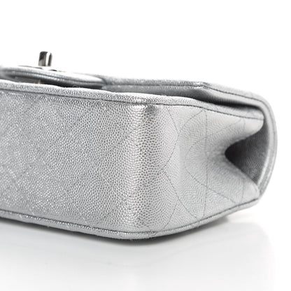 Chanel Metallic Caviar Quilted Mini Top Handle Rectangular Flap Silver 10 of 11