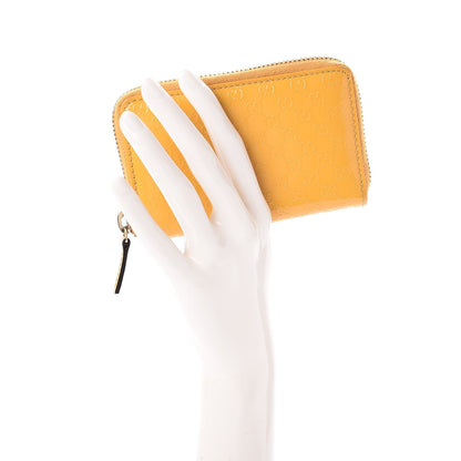 Gucci Patent Microguccissima Zip Around Card Case Bumblebee 2 of 7