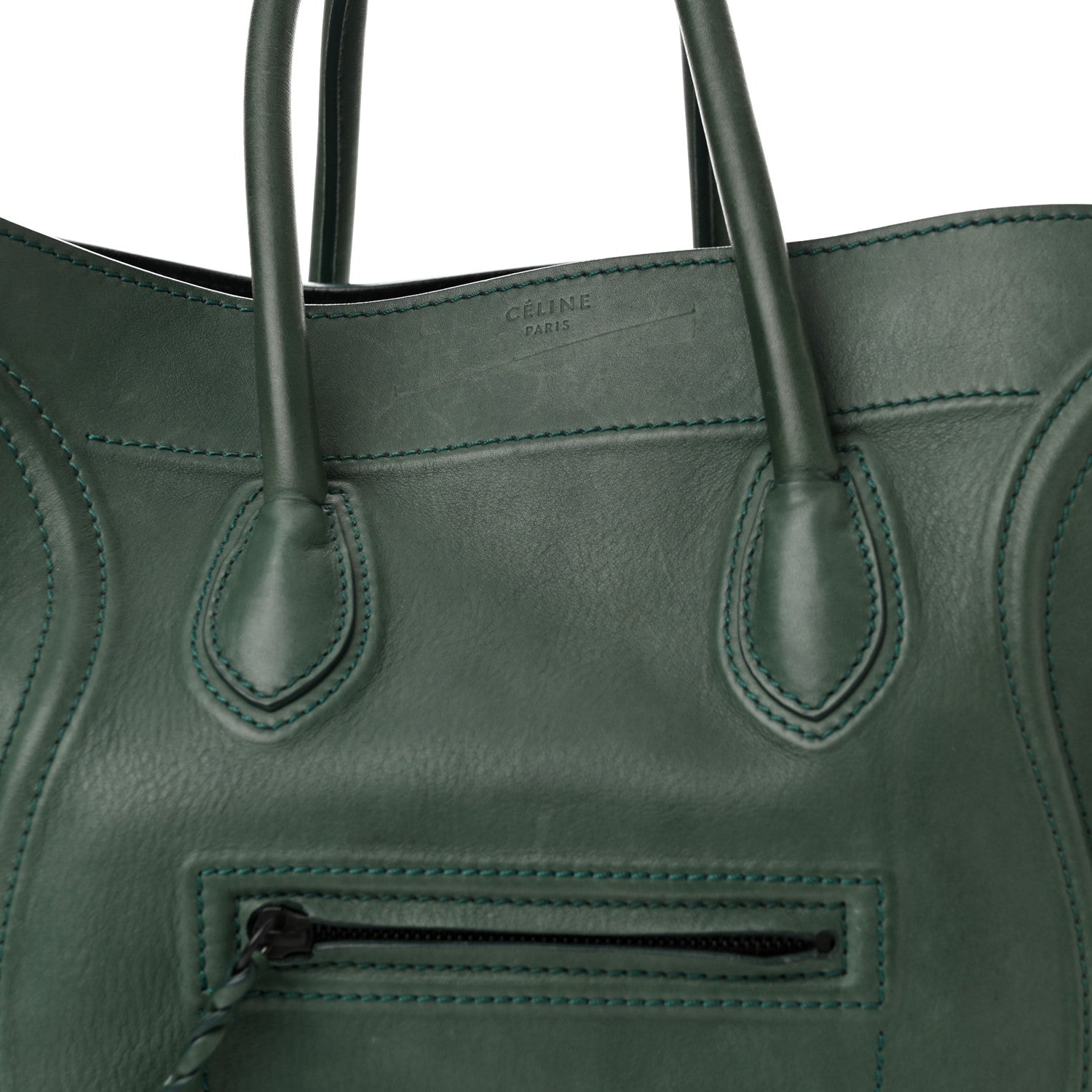 Celine Calfskin Medium Phantom Luggage Emerald 7 of 9