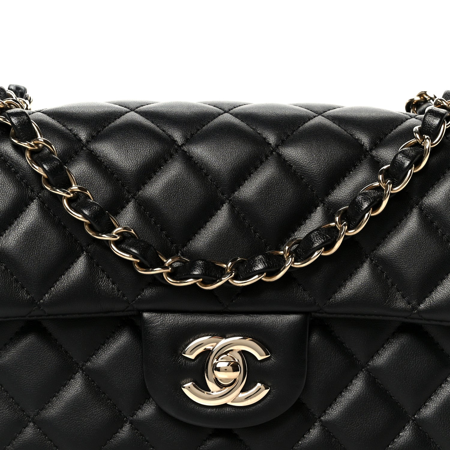 Chanel Lambskin Quilted Mini Rectangular Flap Black 9 of 12