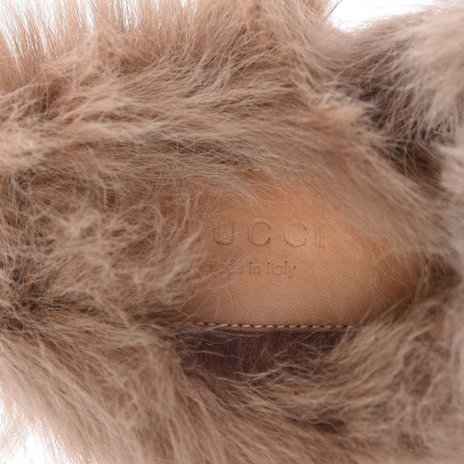 Gucci Velvet GG Monogram Fur Womens Princetown Slippers 39 Brown Black Natural 7 of 7