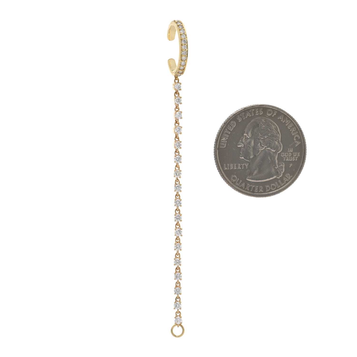 Anita Ko 18K Yellow Gold Diamond Single Row Ear Cuff Chain Earring 2 of 3