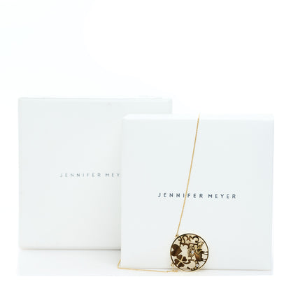 Jennifer Meyer 18K Yellow Gold Diamond Open Good Luck Pendant Necklace 7 of 7